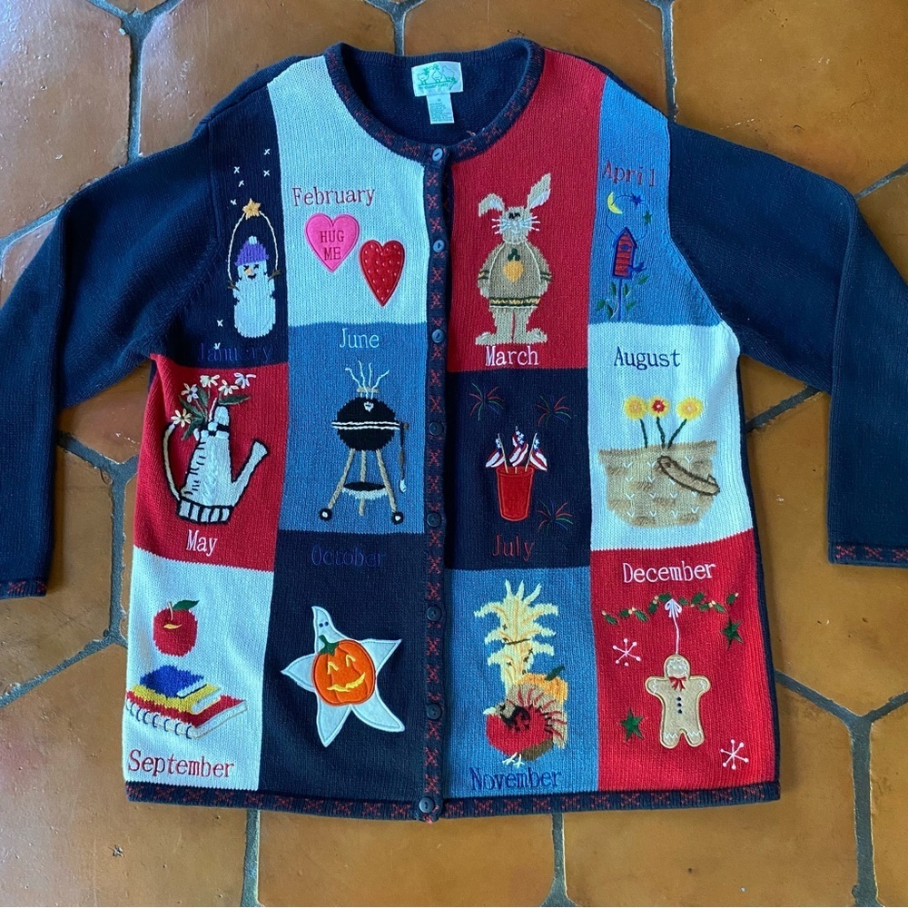 Quacker Factory Vintage Womens Sweater 1X Spring Summer Winter Fall Cardigan